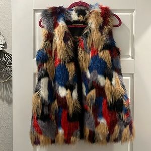 Gianni Bini multicolored faux fur vest. Size xsmall.